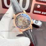Perfect Replica Patek Philippe Skeleton Dial Rose Gold Watch 43mm